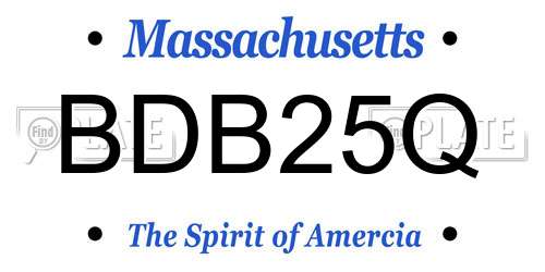 BDB25Q Massachusetts License Plate