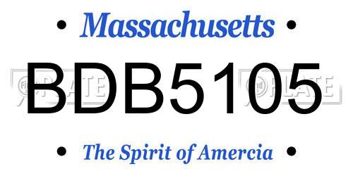 BDB5105 Massachusetts License Plate
