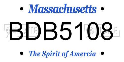BDB5108 Massachusetts License Plate