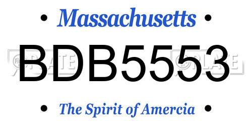 BDB5553 Massachusetts License Plate