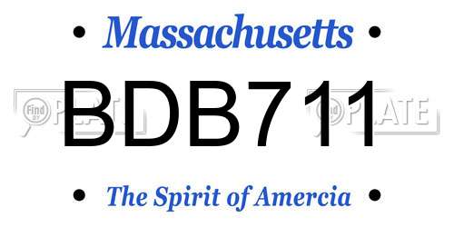 BDB711 Massachusetts License Plate