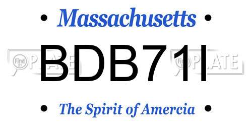 BDB71I Massachusetts License Plate
