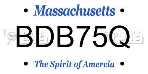 BDB75Q Massachusetts License Plate