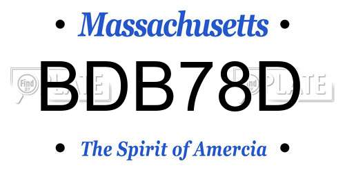 BDB78D Massachusetts License Plate