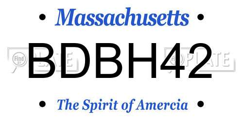 BDBH42 Massachusetts License Plate