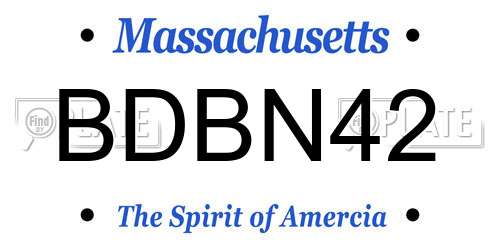BDBN42 Massachusetts License Plate