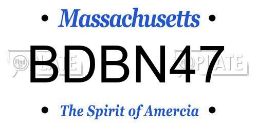 BDBN47 Massachusetts License Plate