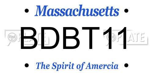 BDBT11 Massachusetts License Plate