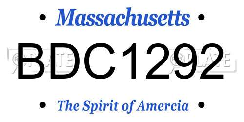BDC1292 Massachusetts License Plate