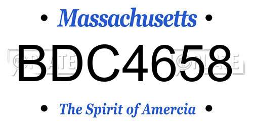 BDC4658 Massachusetts License Plate