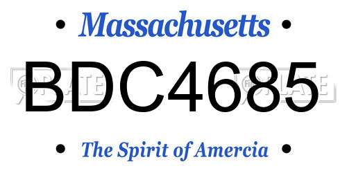 BDC4685 Massachusetts License Plate