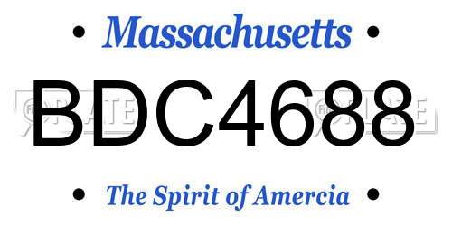 BDC4688 Massachusetts License Plate