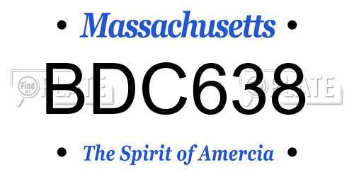 BDC638 Massachusetts License Plate