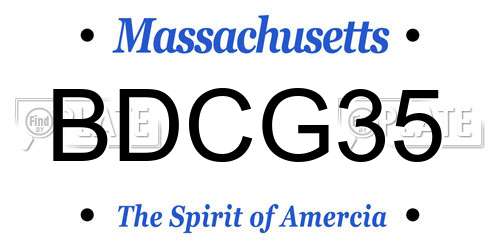 BDCG35 Massachusetts License Plate