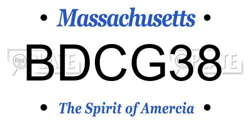 BDCG38 Massachusetts License Plate