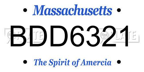 BDD6321 Massachusetts License Plate