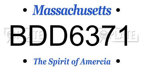 BDD6371 Massachusetts License Plate