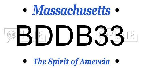 BDDB33 Massachusetts License Plate