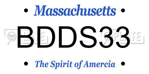 BDDS33 Massachusetts License Plate