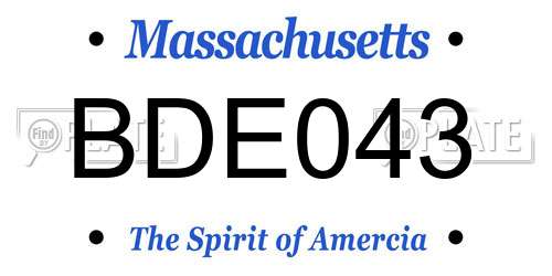 BDE043 Massachusetts License Plate