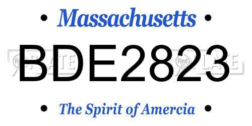 BDE2823 Massachusetts License Plate