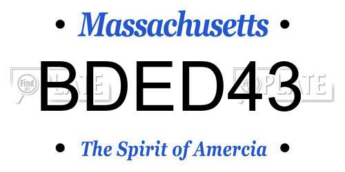 BDED43 Massachusetts License Plate