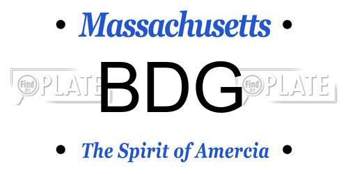 BDG Massachusetts License Plate