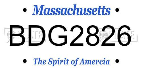 BDG2826 Massachusetts License Plate