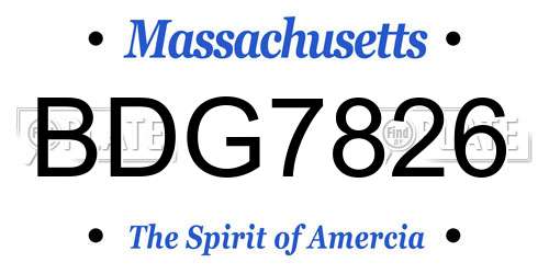 BDG7826 Massachusetts License Plate