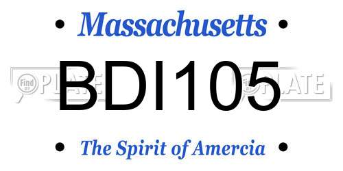 BDI105 Massachusetts License Plate