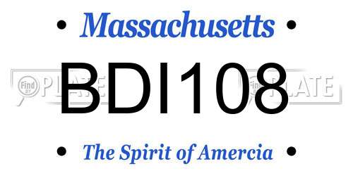BDI108 Massachusetts License Plate