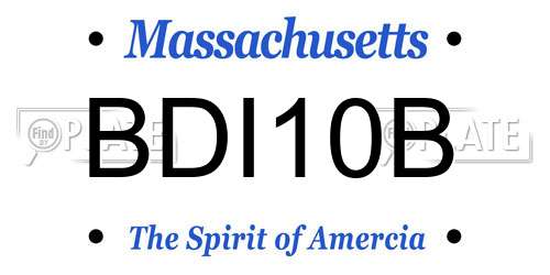 BDI10B Massachusetts License Plate