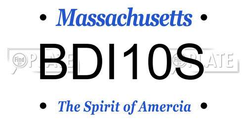 BDI10S Massachusetts License Plate