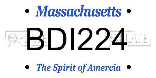 BDI224 Massachusetts License Plate
