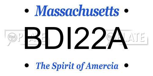 BDI22A Massachusetts License Plate