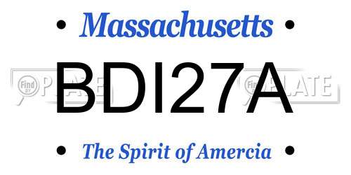 BDI27A Massachusetts License Plate