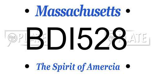 BDI528 Massachusetts License Plate
