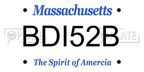BDI52B Massachusetts License Plate