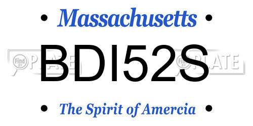 BDI52S Massachusetts License Plate