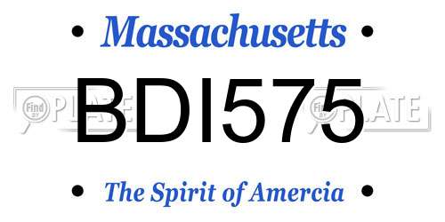 BDI575 Massachusetts License Plate
