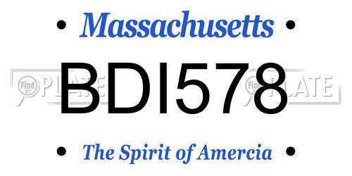 BDI578 Massachusetts License Plate