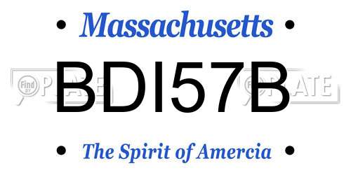 BDI57B Massachusetts License Plate