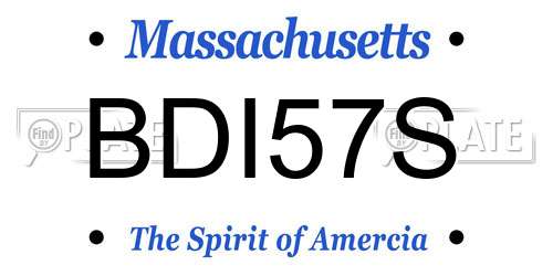 BDI57S Massachusetts License Plate