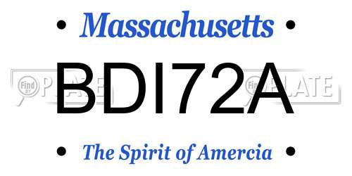 BDI72A Massachusetts License Plate