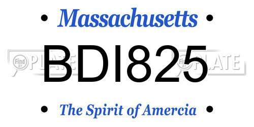 BDI825 Massachusetts License Plate