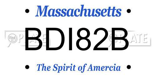 BDI82B Massachusetts License Plate