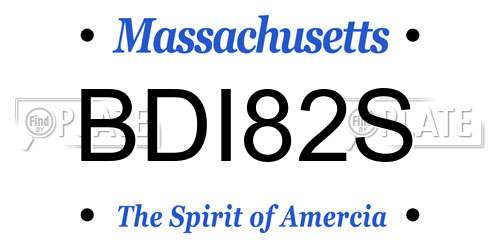 BDI82S Massachusetts License Plate