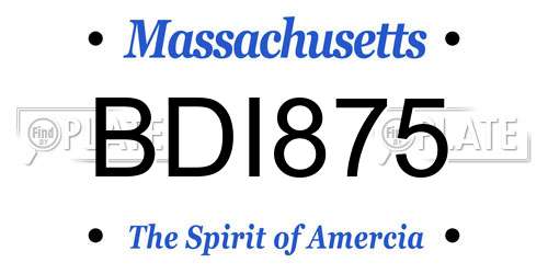 BDI875 Massachusetts License Plate