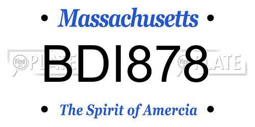 BDI878 Massachusetts License Plate