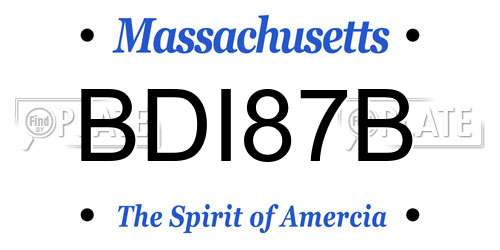 BDI87B Massachusetts License Plate